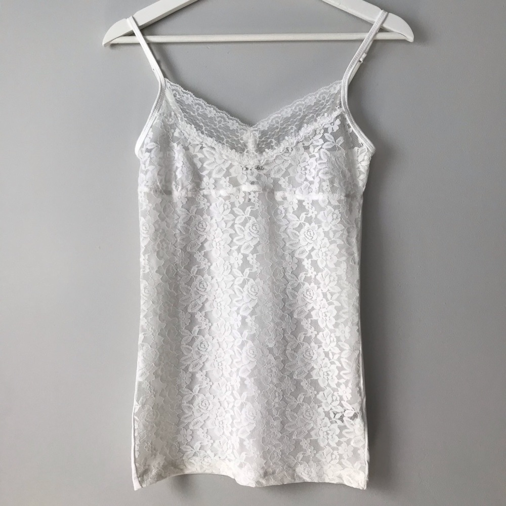 🔺 NWOT AEROPOSTALE White Lacy Cotton Tank